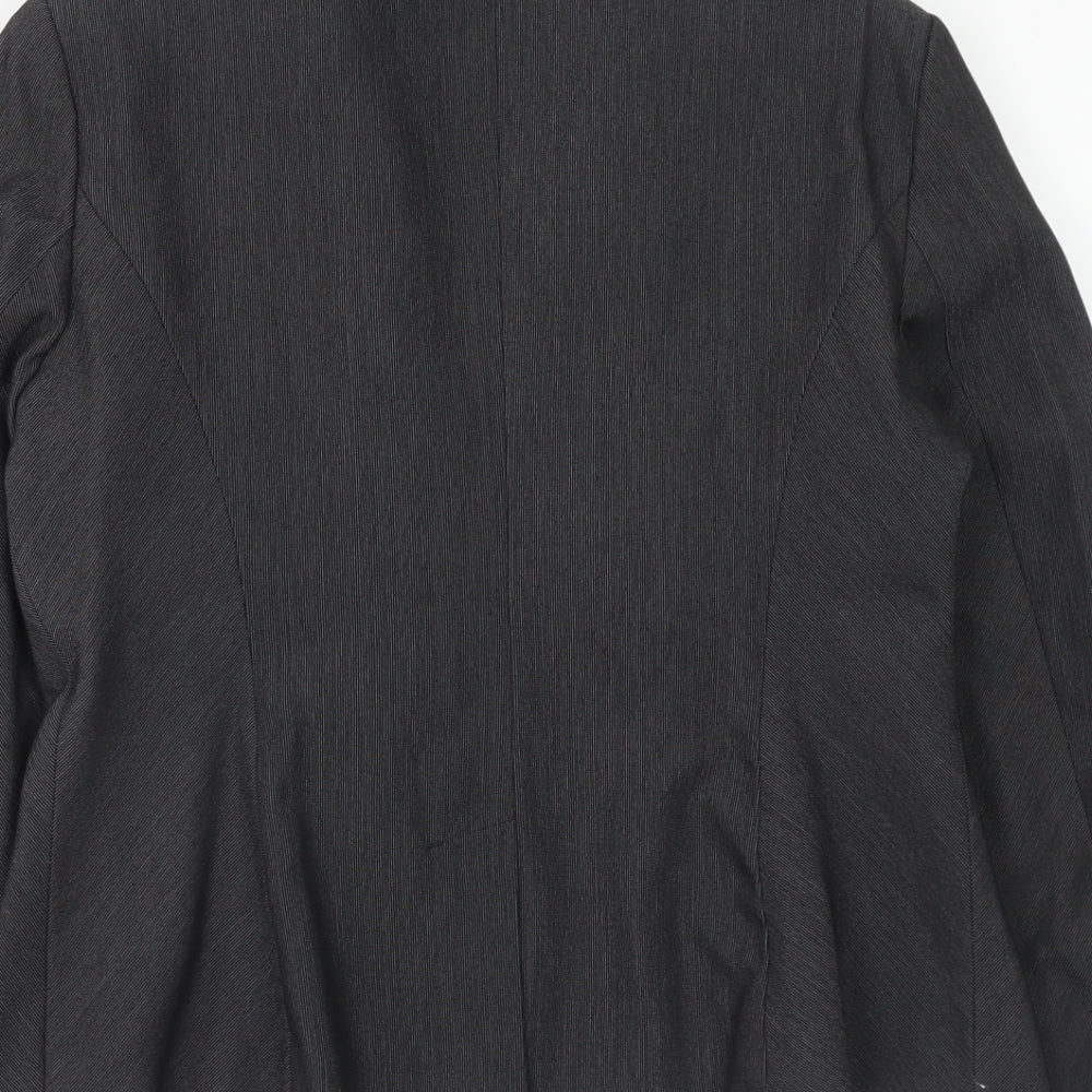 NEXT Womens Grey Polyester Jacket Blazer Size 14 Button