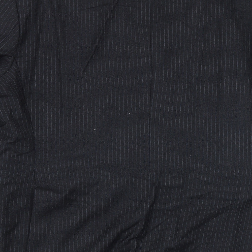 Marks and Spencer Mens Grey Striped Cotton Jacket Suit Jacket Size 42 Regular