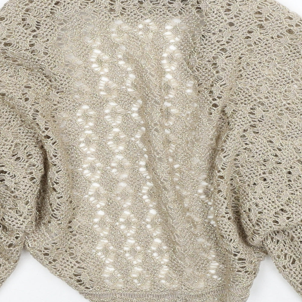 Dorothy Perkins Womens Beige V-Neck Cotton Cardigan Jumper Size S