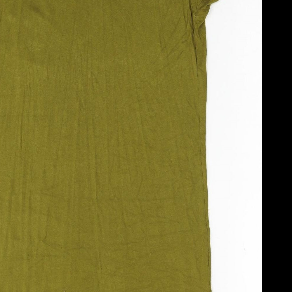 Look Of The Day Womens Green Viscose Shift Size 12 Scoop Neck Pullover - Hole Detail