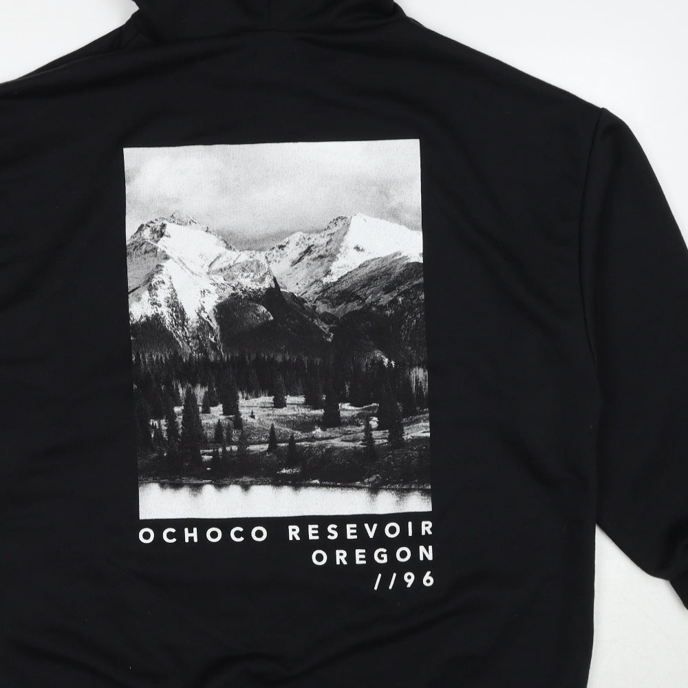 ASOS Womens Black Polyester Pullover Hoodie Size 10 Pullover