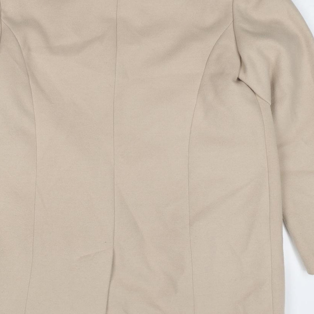 Marks and Spencer Womens Beige Overcoat Coat Size 12 Zip