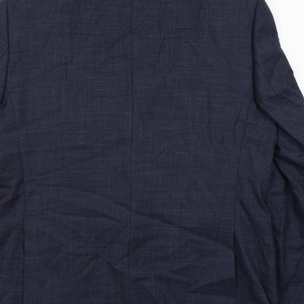 Marks and Spencer Mens Blue Polyester Jacket Suit Jacket Size 42 Regular