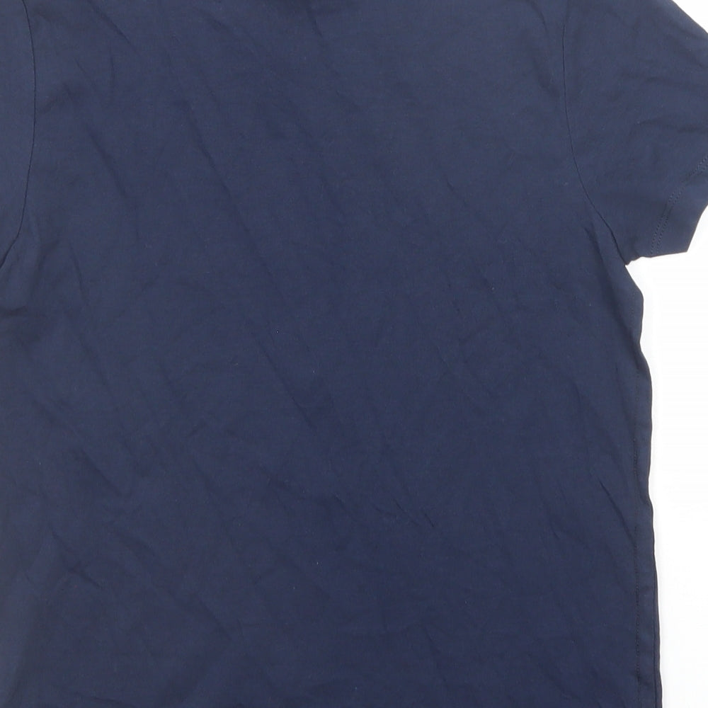 Marks and Spencer Boys Blue Cotton Basic T-Shirt Size 10-11 Years Round Neck Pullover