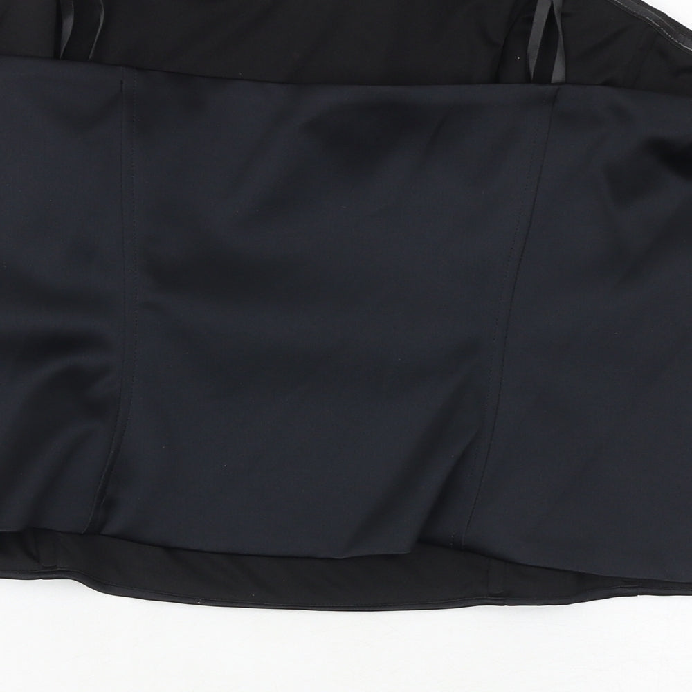 Marks and Spencer Womens Black Polyester Cropped Blouse Size 20 Sweetheart - Corset Style