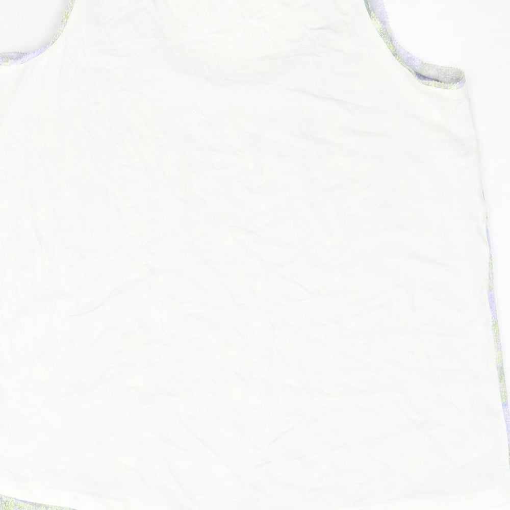 Marks and Spencer Womens Multicoloured Geometric Polyester Basic Tank Size 8 Scoop Neck
