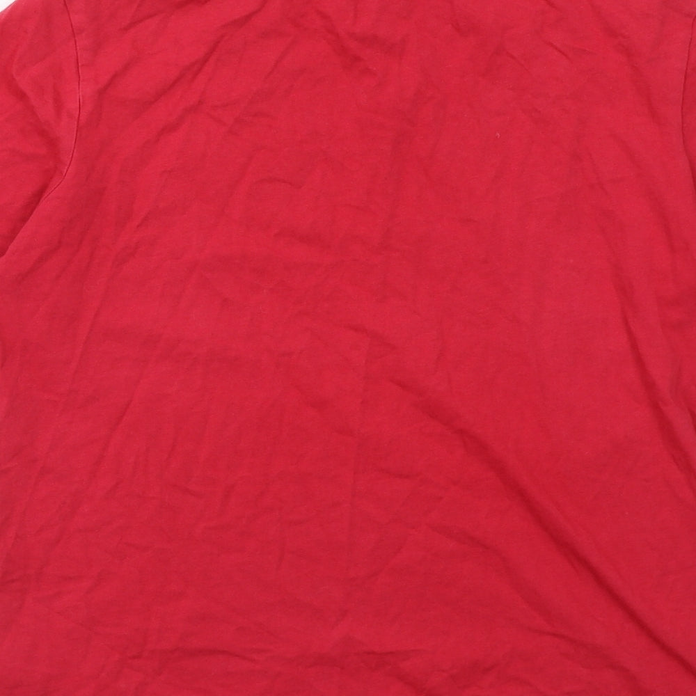 Dorothy Perkins Womens Red Cotton Basic T-Shirt Size 10 Round Neck - Broderie Anglaise