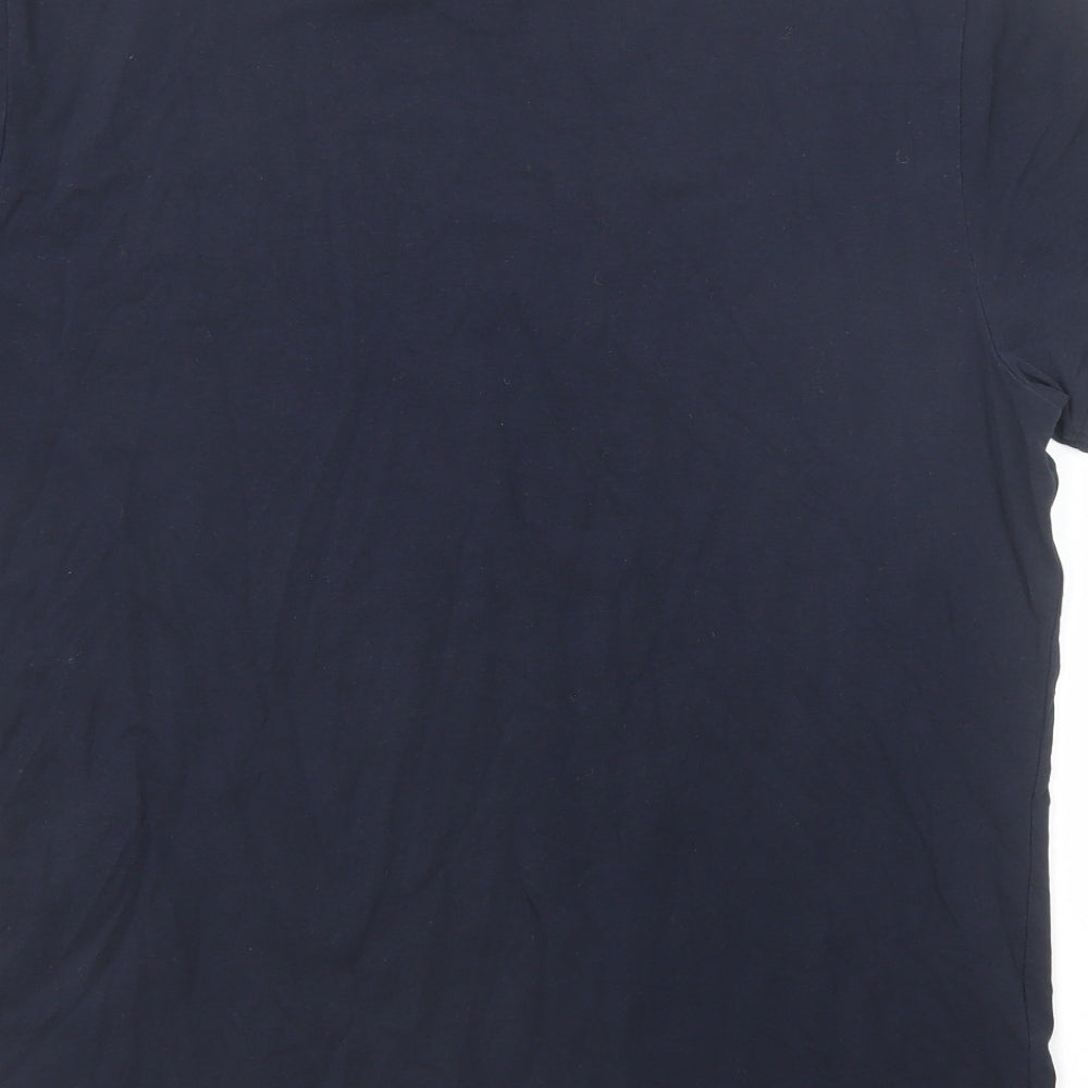 C&A Womens Blue Cotton Basic T-Shirt Size XL Round Neck