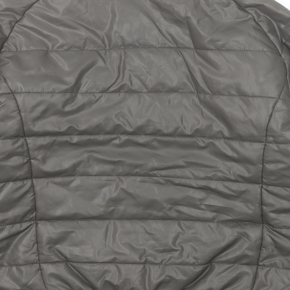 Brookhaven Womens Grey Puffer Jacket Jacket Size 14 Zip