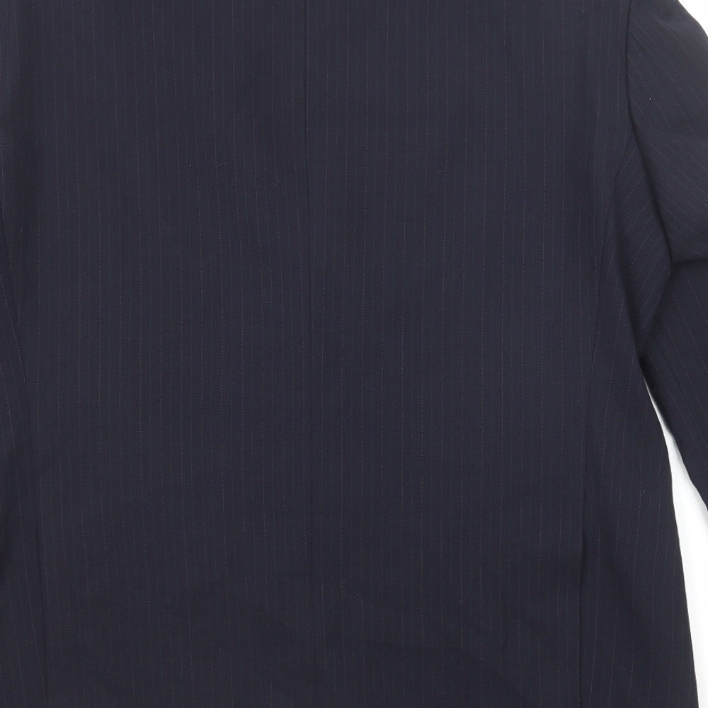 Marks and Spencer Mens Blue Striped Wool Jacket Suit Jacket Size 42 Regular