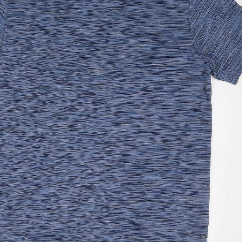 Align Boys Blue Geometric Polyester Basic T-Shirt Size 14-15 Years Round Neck Pullover