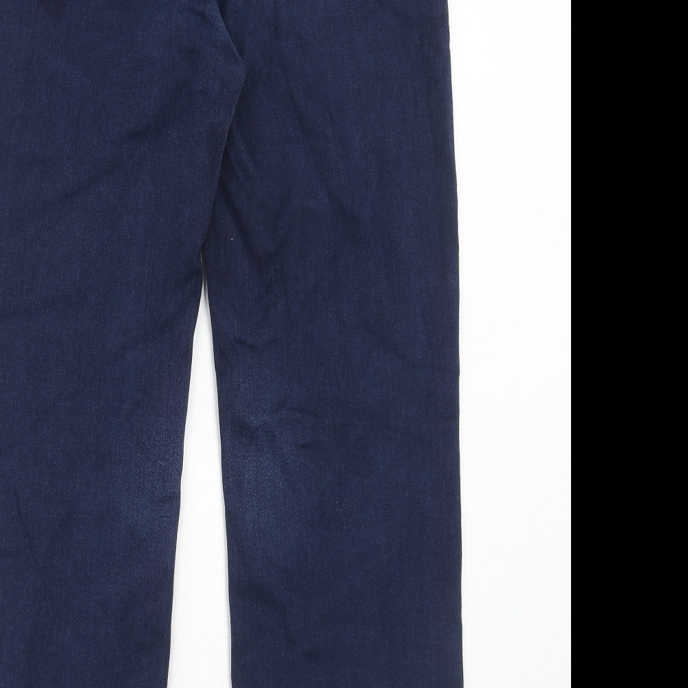 Marks and Spencer Womens Blue Cotton Straight Jeans Size 32 in Regular Zip