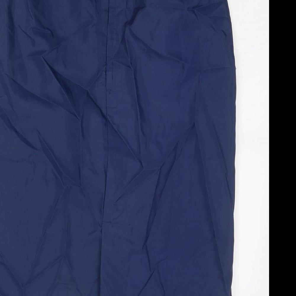 St Michael Womens Blue Nylon A-Line Skirt Size 26 in Zip