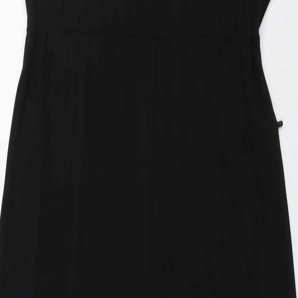 Marks and Spencer Womens Black Polyester A-Line Size 8 Boat Neck Pullover