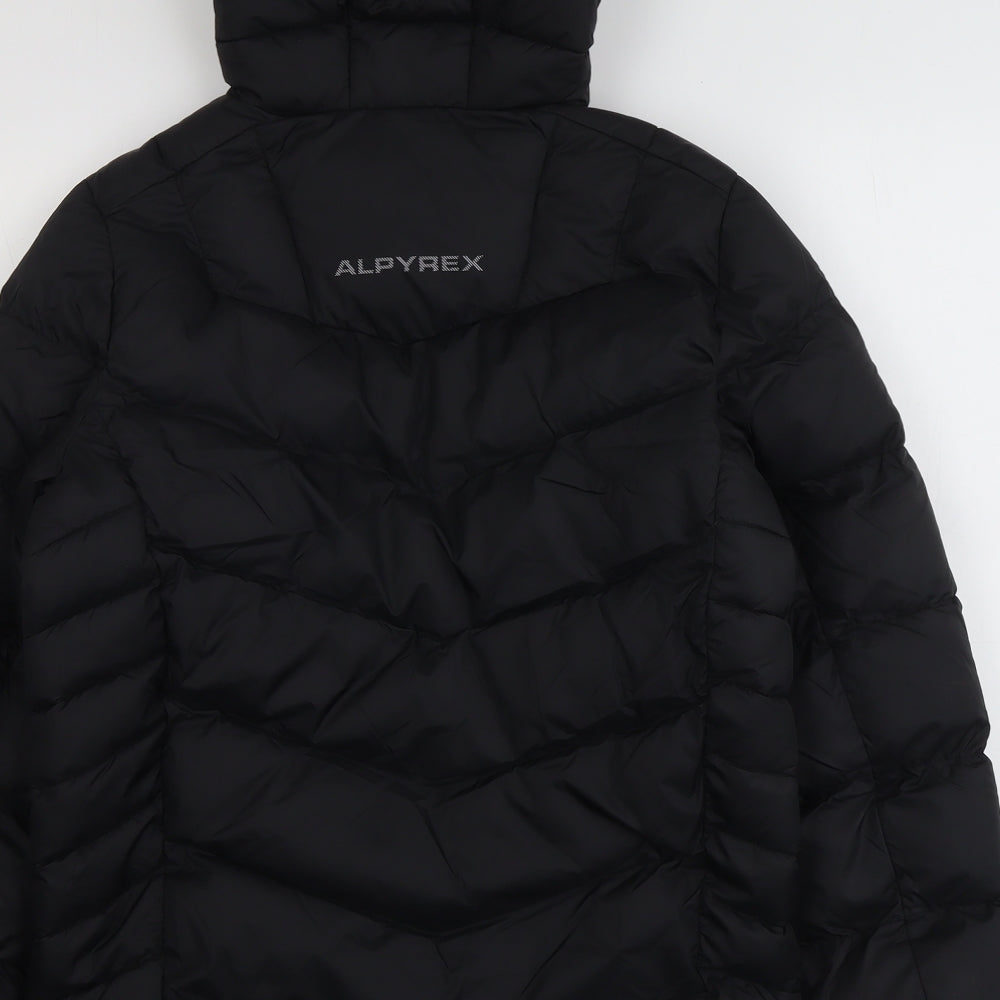 Alpyrex Mens Black Puffer Jacket Jacket Size S Zip