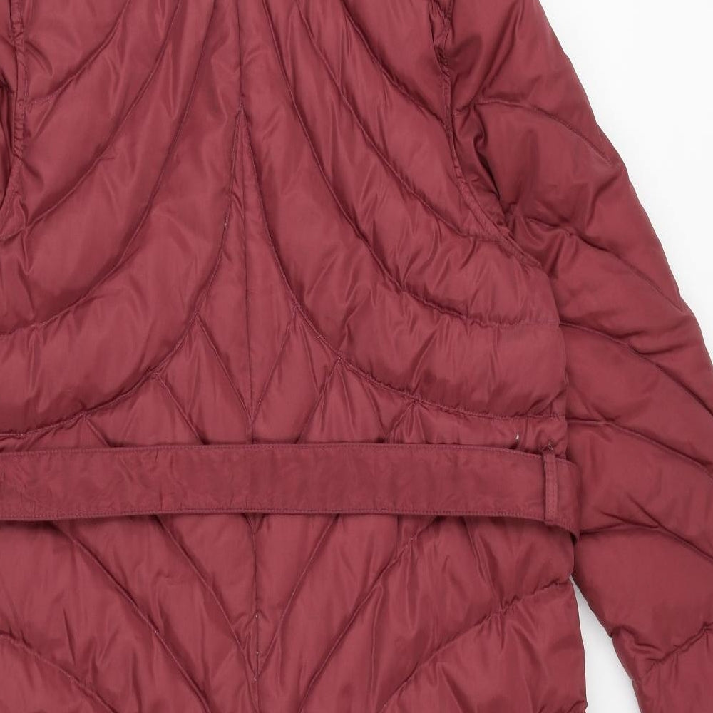 Cyclone Womens Red Quilted Coat Size 12 Hook & Loop