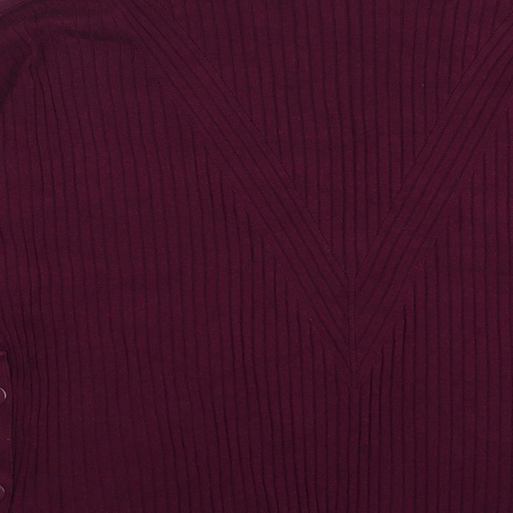 Marks and Spencer Womens Purple Round Neck Viscose Pullover Jumper Size L