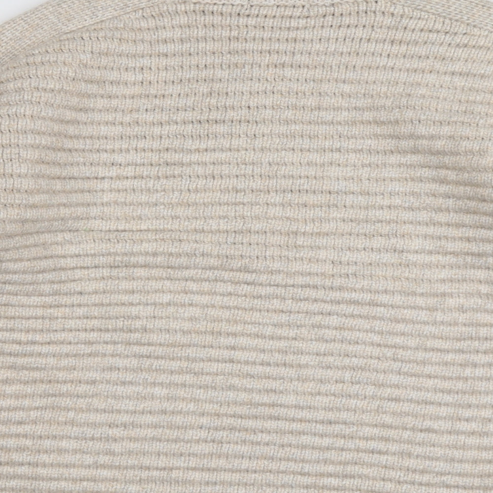 Marks and Spencer Womens Beige High Neck Polyester Pullover Jumper Size M