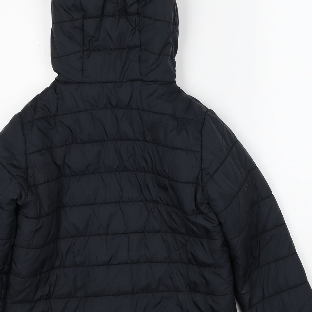 Freedom Trail Boys Black Quilted Jacket Size 6-7 Years Zip