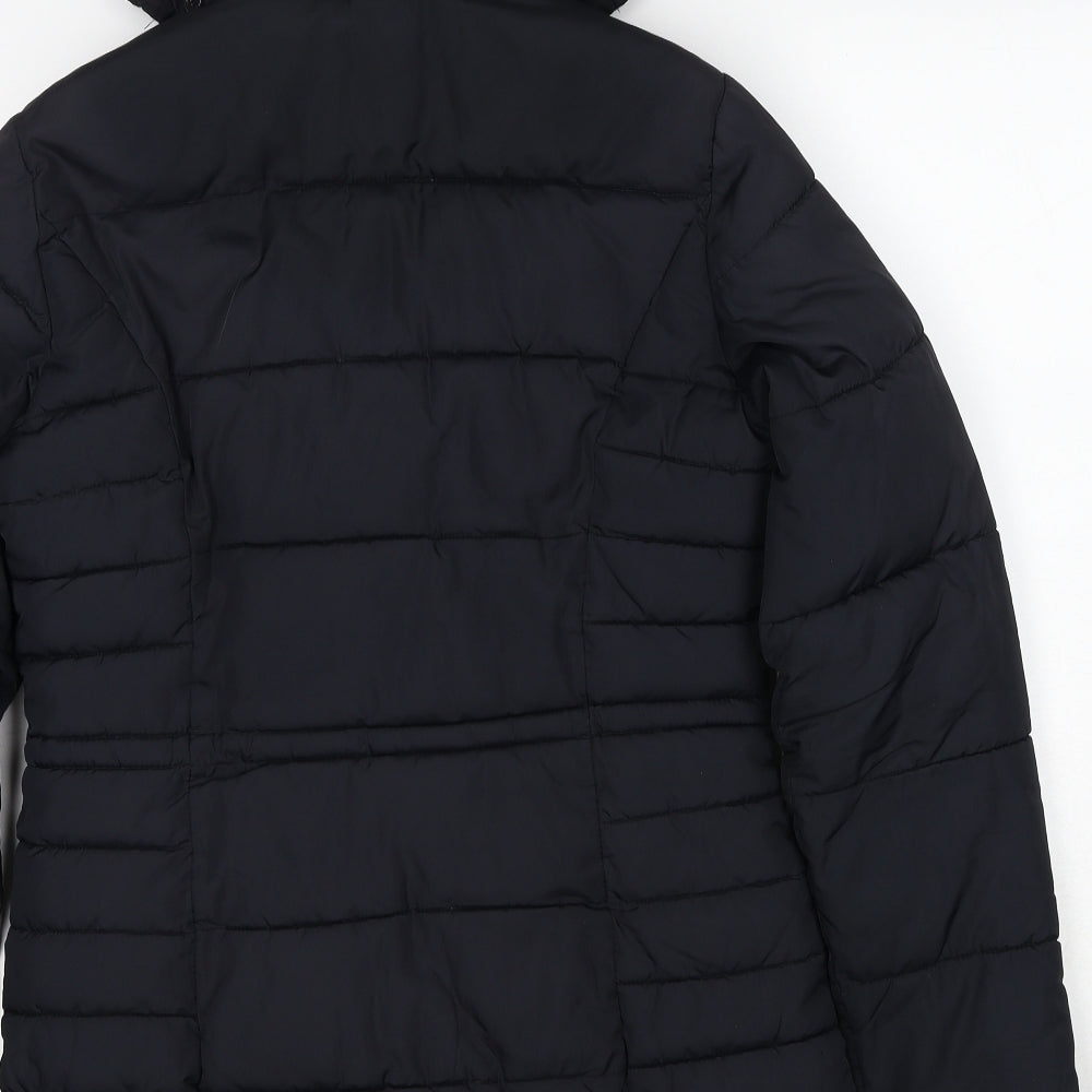 BHS Womens Black Puffer Jacket Jacket Size 10 Zip