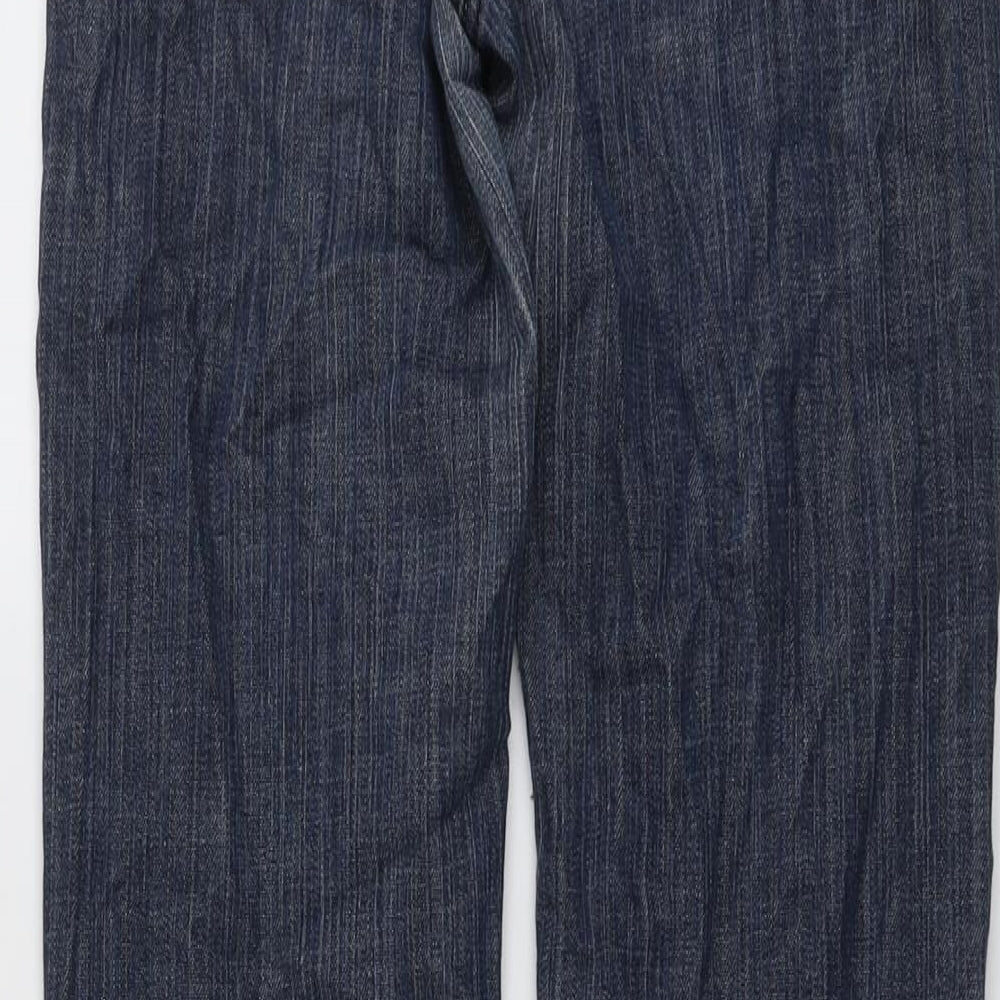 NEXT Womens Blue Cotton Bootcut Jeans Size 12 L30 in Regular Button