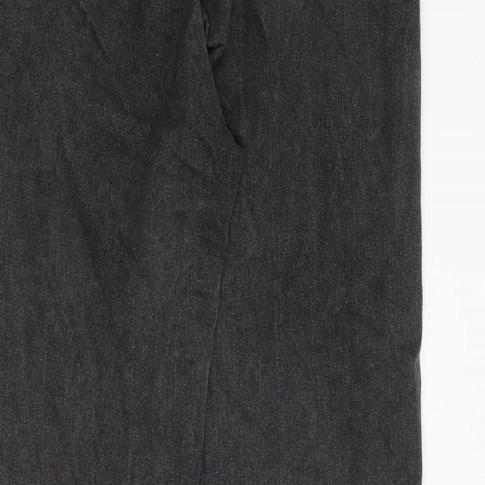 PRETTYLITTLETHING Womens Grey Cotton Mom Jeans Size 12 Regular Zip