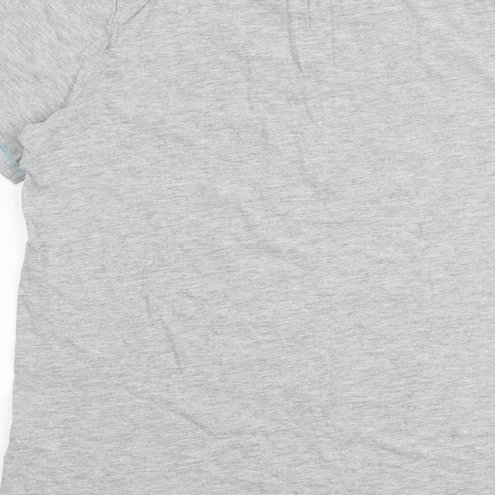 Marks and Spencer Boys Grey Cotton Basic T-Shirt Size 13-14 Years Round Neck Pullover - Dinosaur