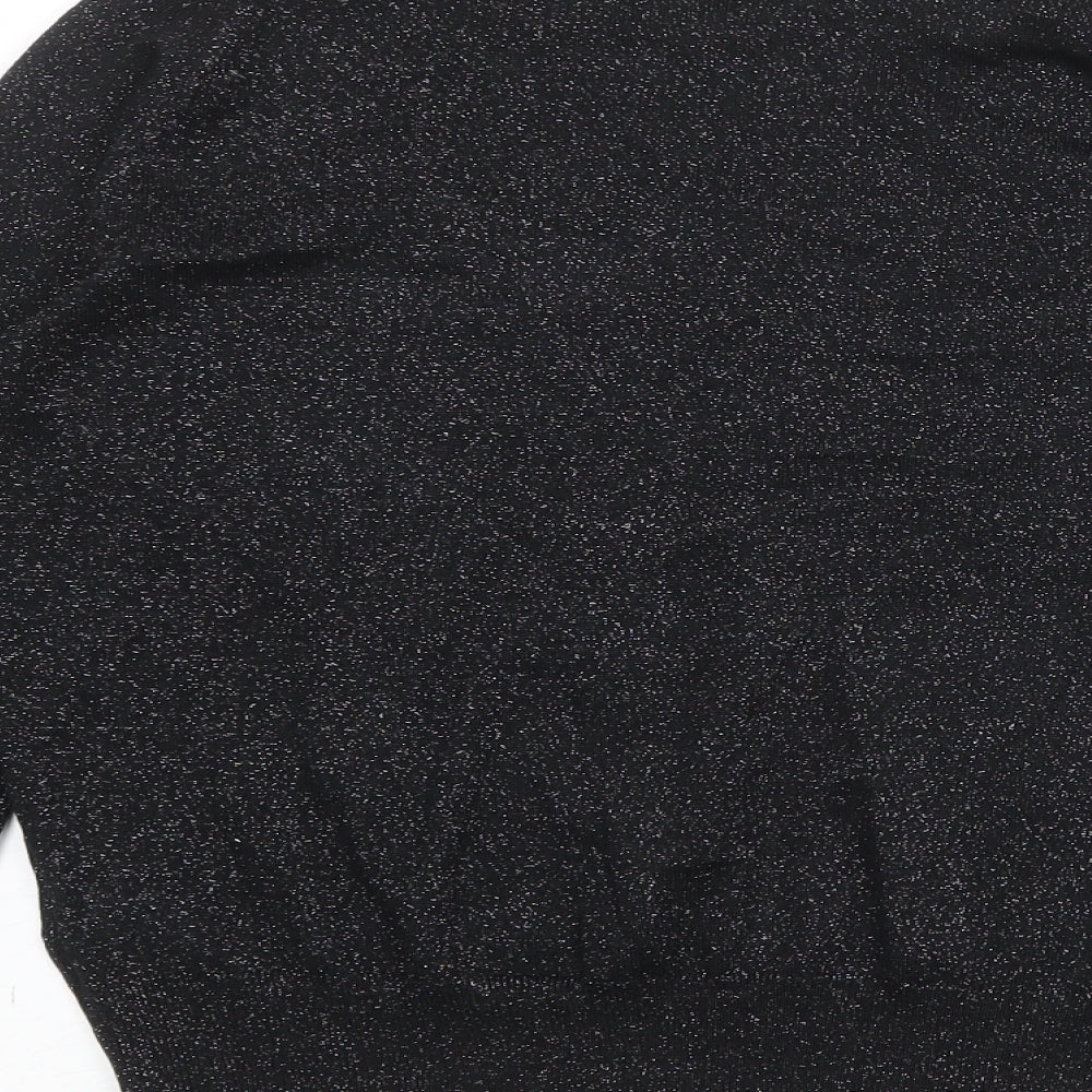 Marks and Spencer Womens Black Round Neck Viscose Pullover Jumper Size S