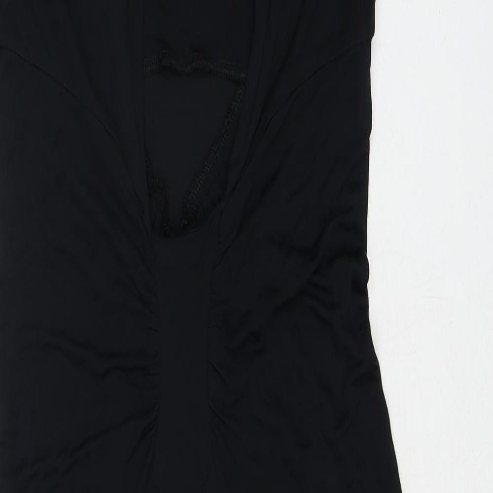 Karen Millen Womens Black Viscose A-Line Size 12 V-Neck Pullover