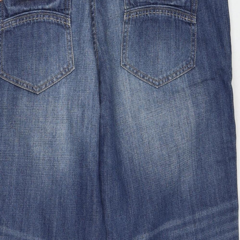 NEXT Womens Blue Cotton Cropped Jeans Size 14 Regular Zip