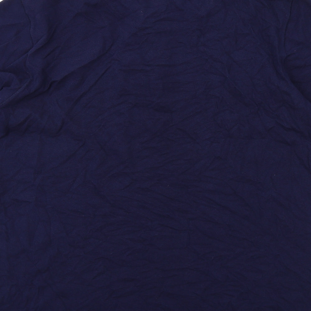 One Earth Mens Blue Cotton Polo Size XL Collared Button