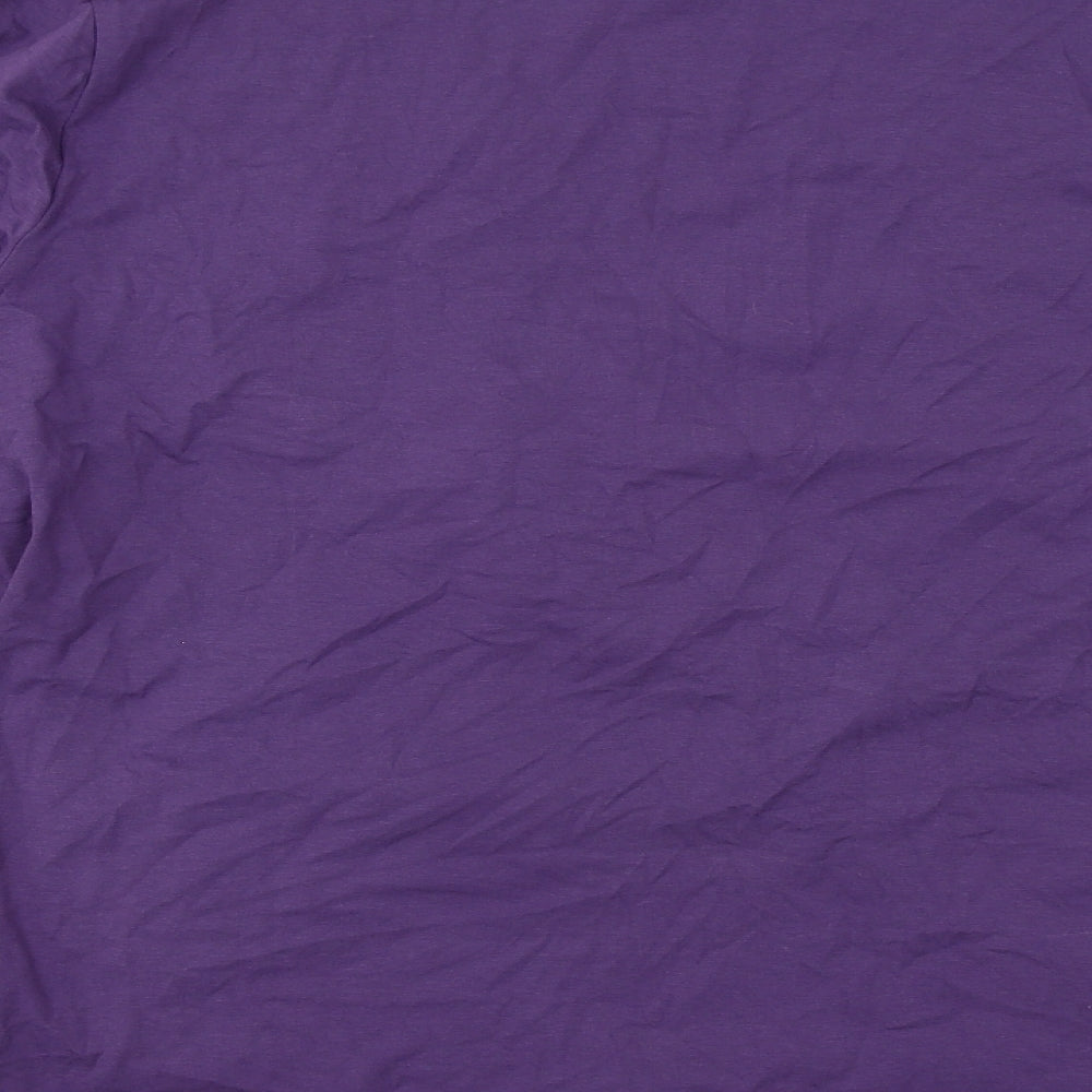 LTS Womens Purple Cotton Basic T-Shirt Size 22 V-Neck