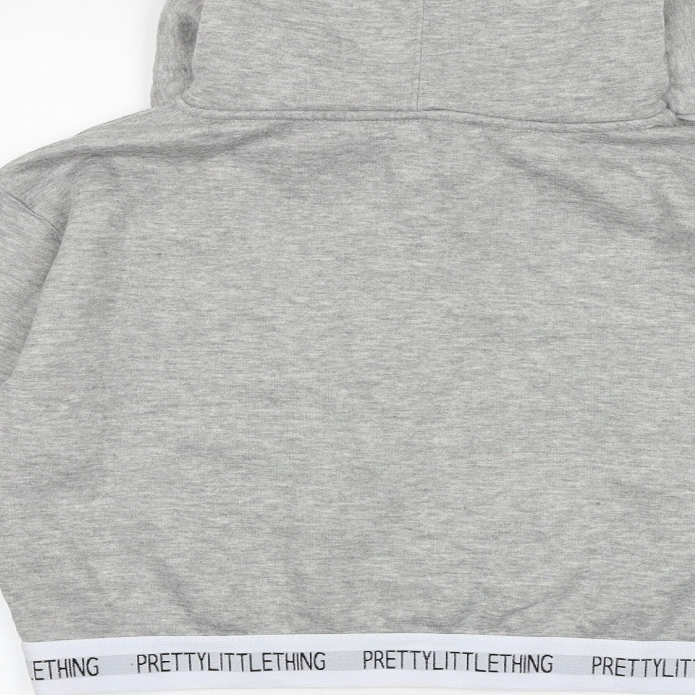PRETTYLITTLETHING Womens Grey Cotton Pullover Hoodie Size S Pullover