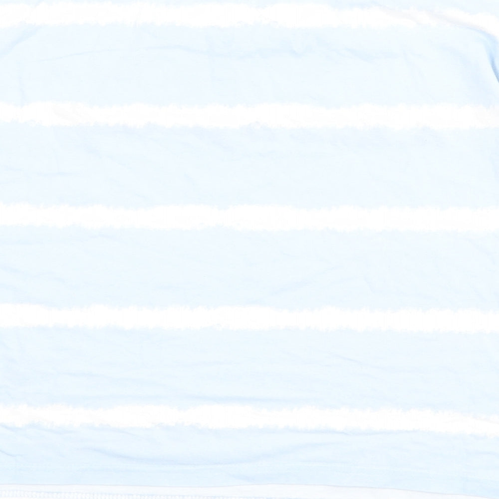 New Look Womens Blue Striped 100% Cotton Basic T-Shirt Size XS Round Neck - Be Kind to Yourself