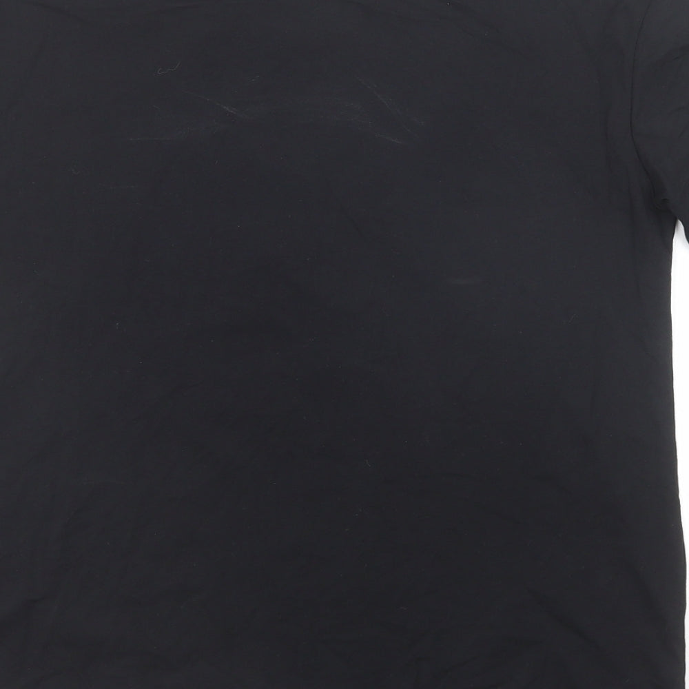 Select Womens Black Cotton Basic T-Shirt Size M Round Neck - Rose
