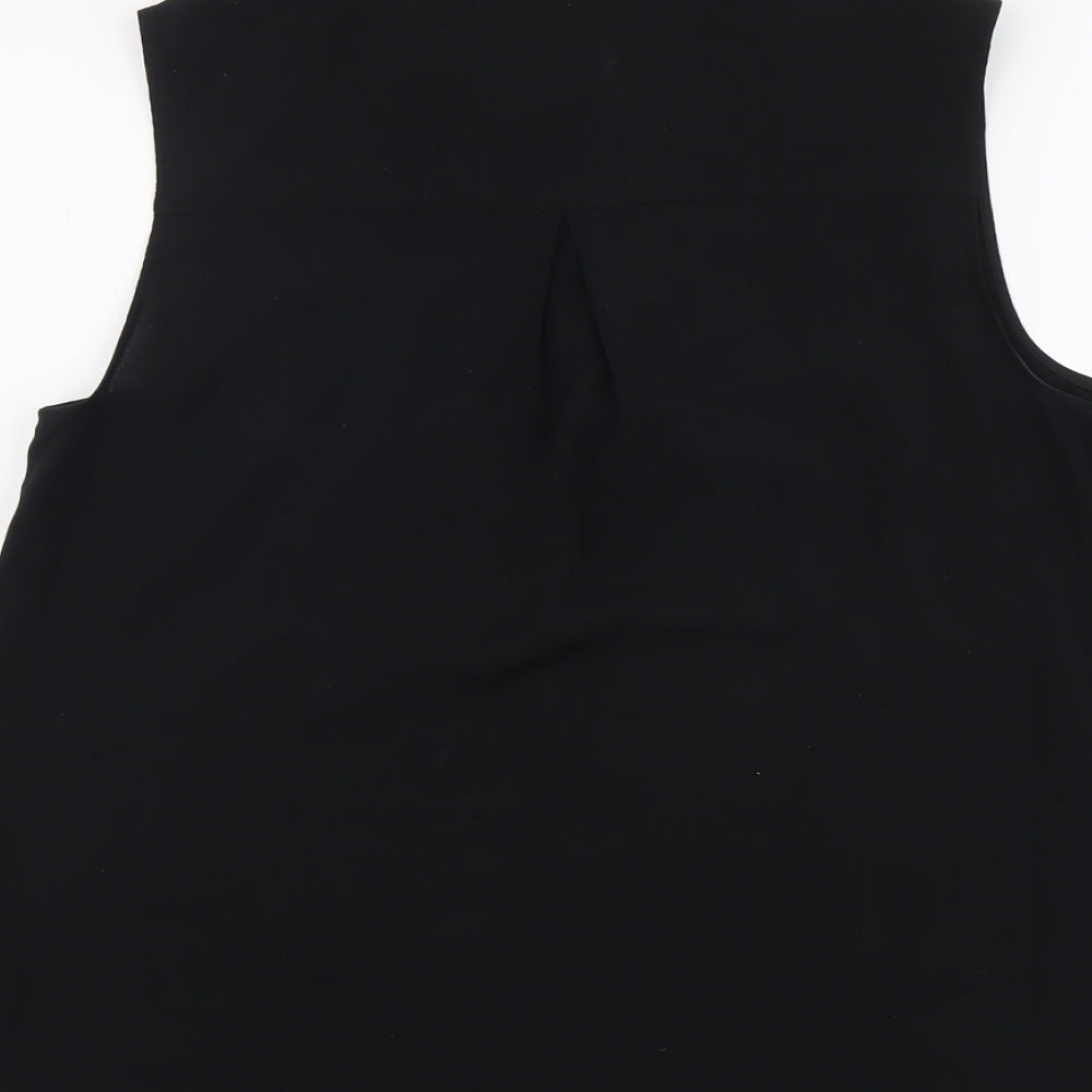 Marks and Spencer Womens Black Polyester Basic Tank Size 14 V-Neck