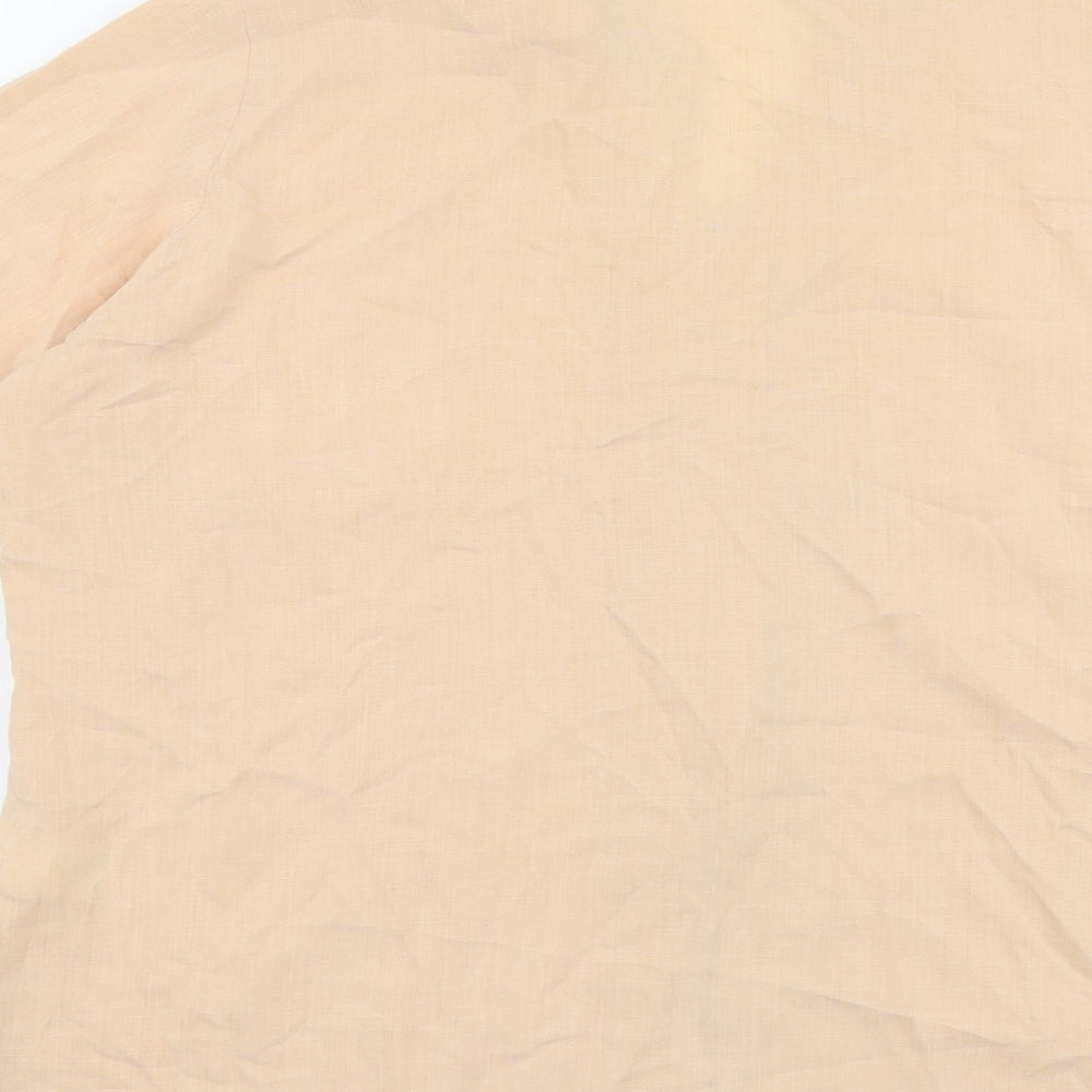 Marks and Spencer Womens Orange Viscose Basic Button-Up Size 18 Collared