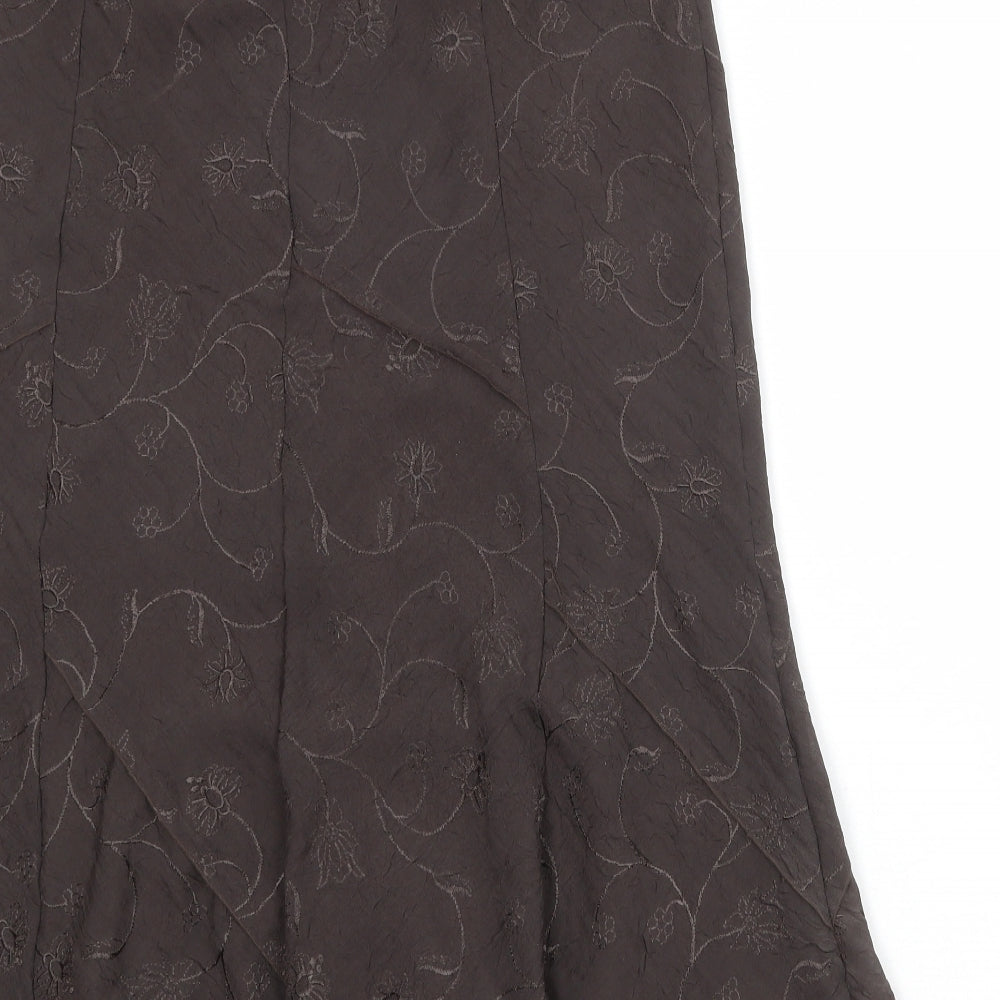 Marks and Spencer Womens Grey Geometric Polyester Swing Skirt Size 12