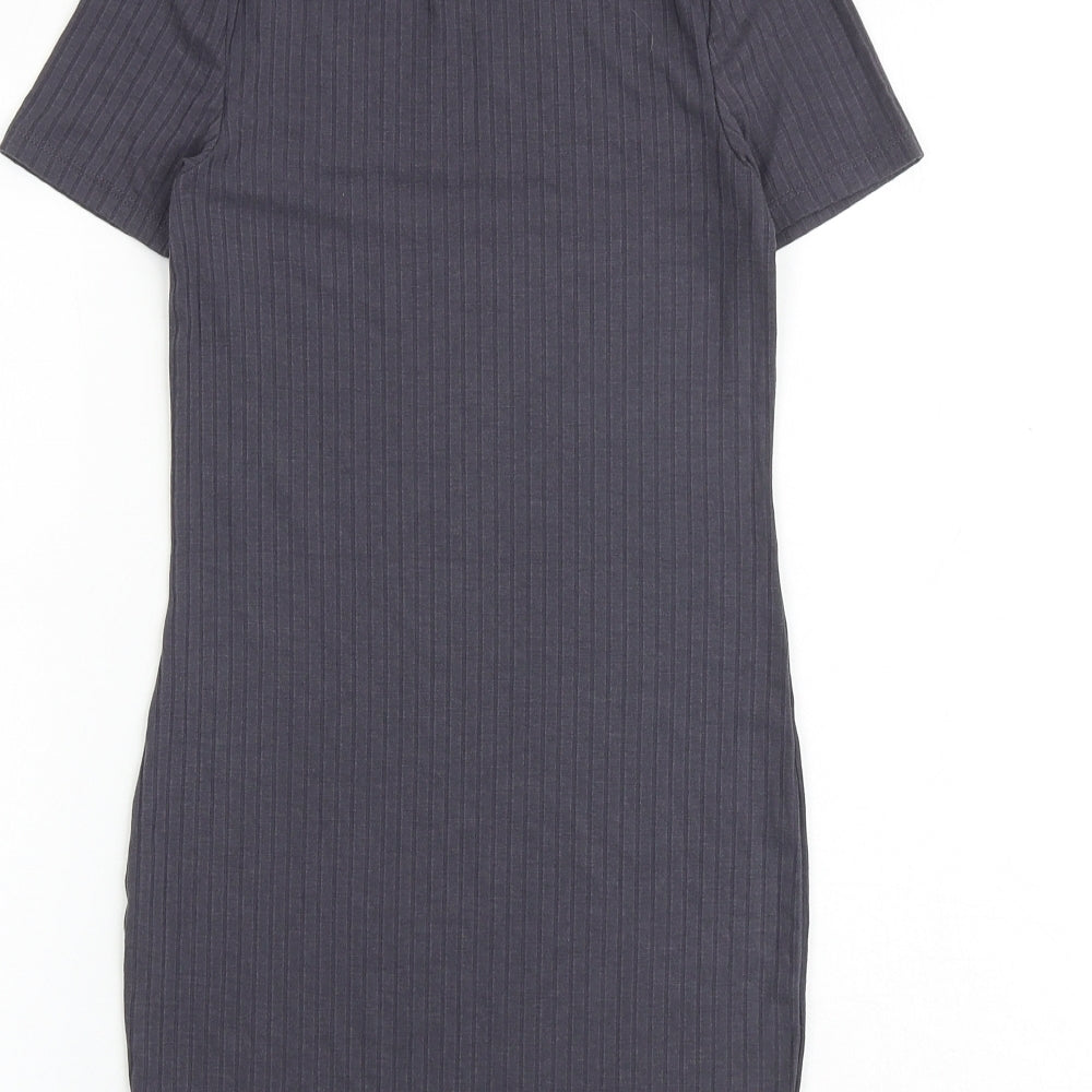 New Look Girls Grey Polyester Shift Size 10-11 Years Mock Neck Pullover