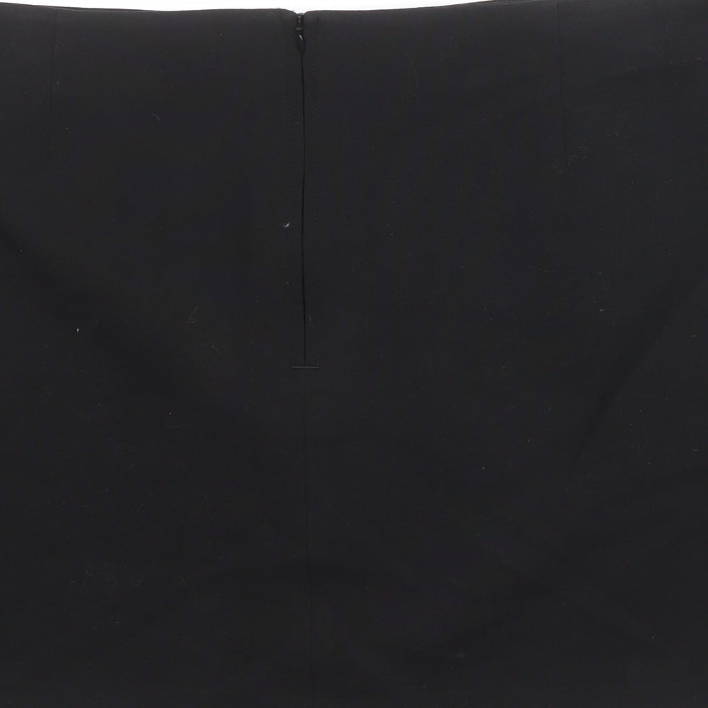 Marks and Spencer Womens Black Polyester A-Line Skirt Size 18 Zip