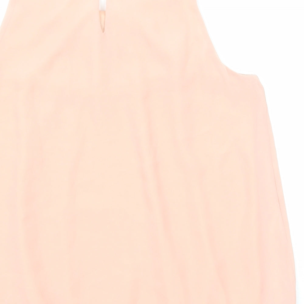 Dorothy Perkins Womens Pink Polyester Basic Blouse Size 12 Round Neck