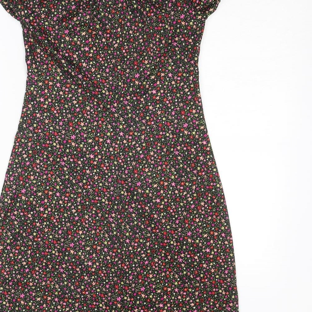 Kit Womens Multicoloured Floral Polyester A-Line Size 10 Round Neck Pullover