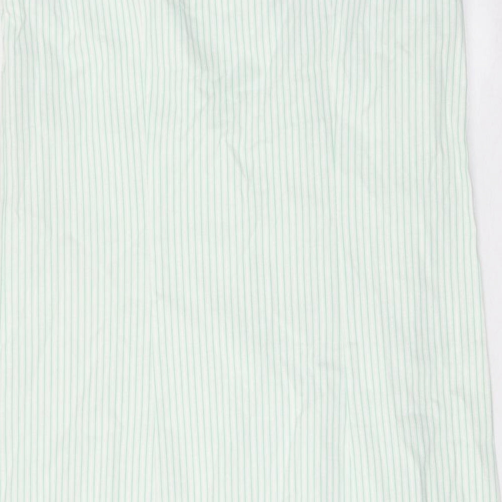 Bonmarché Womens Green Striped Cotton Tank Dress Size 10 V-Neck Pullover
