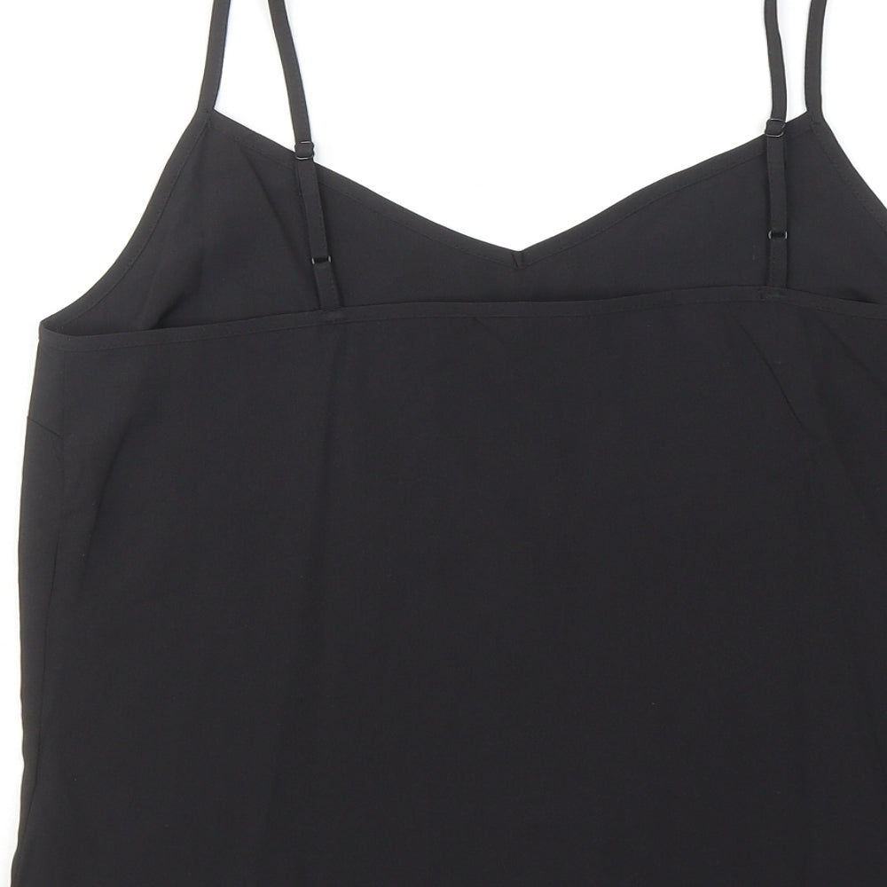 Marks and Spencer Womens Black Polyester Basic Tank Size 10 V-Neck