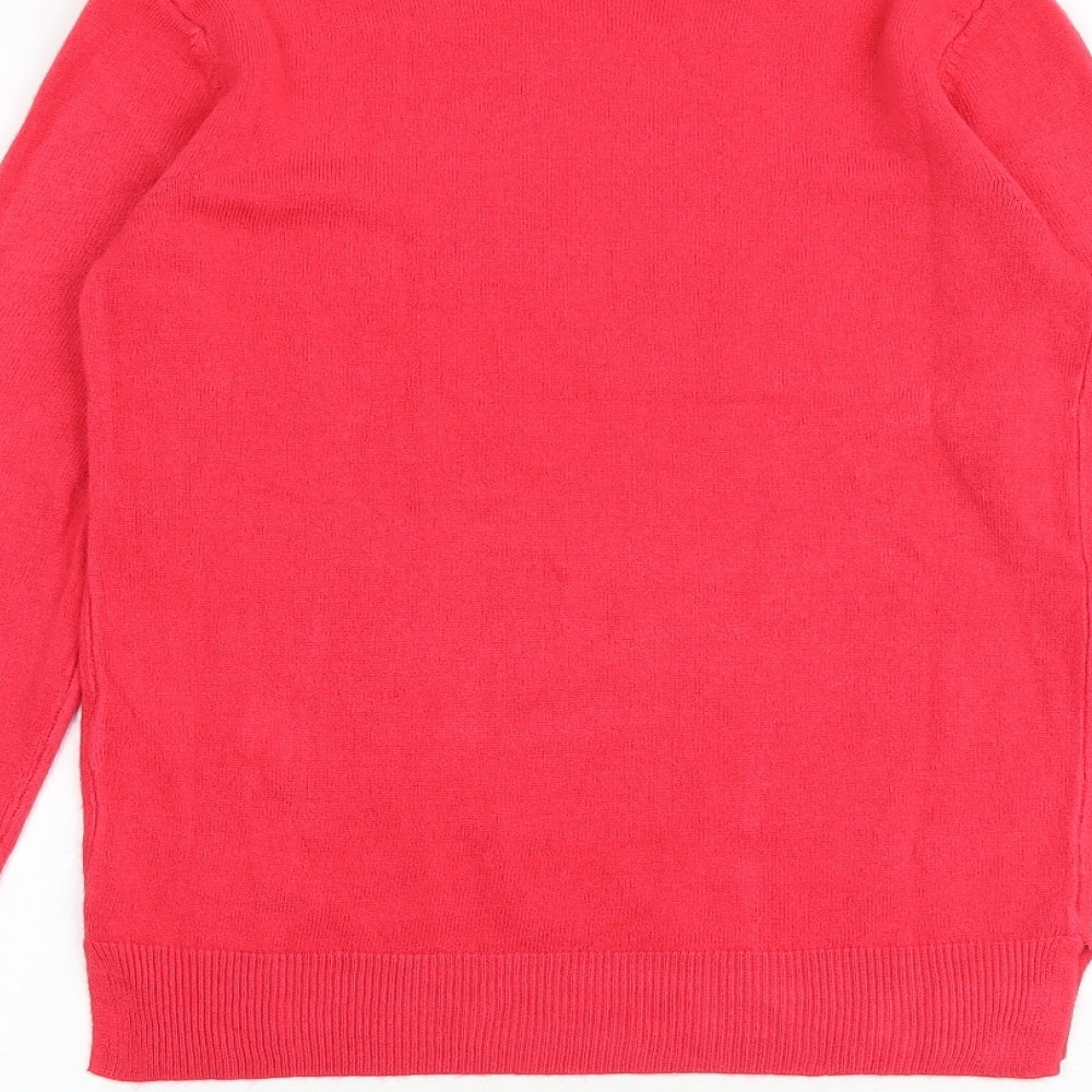 Marks and Spencer Womens Pink Round Neck Acrylic Pullover Jumper Size 6