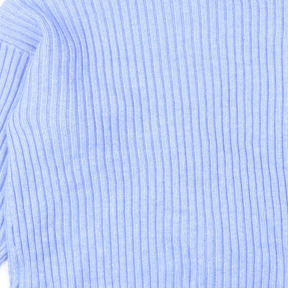 Marks and Spencer Womens Blue Round Neck Polyester Pullover Jumper Size M