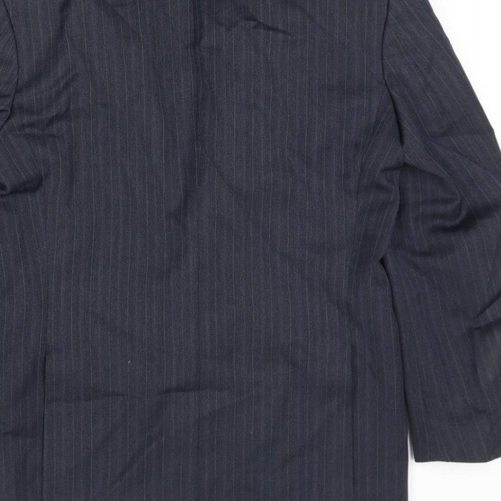 Marks and Spencer Mens Grey Striped Polyester Jacket Suit Jacket Size 36 Regular