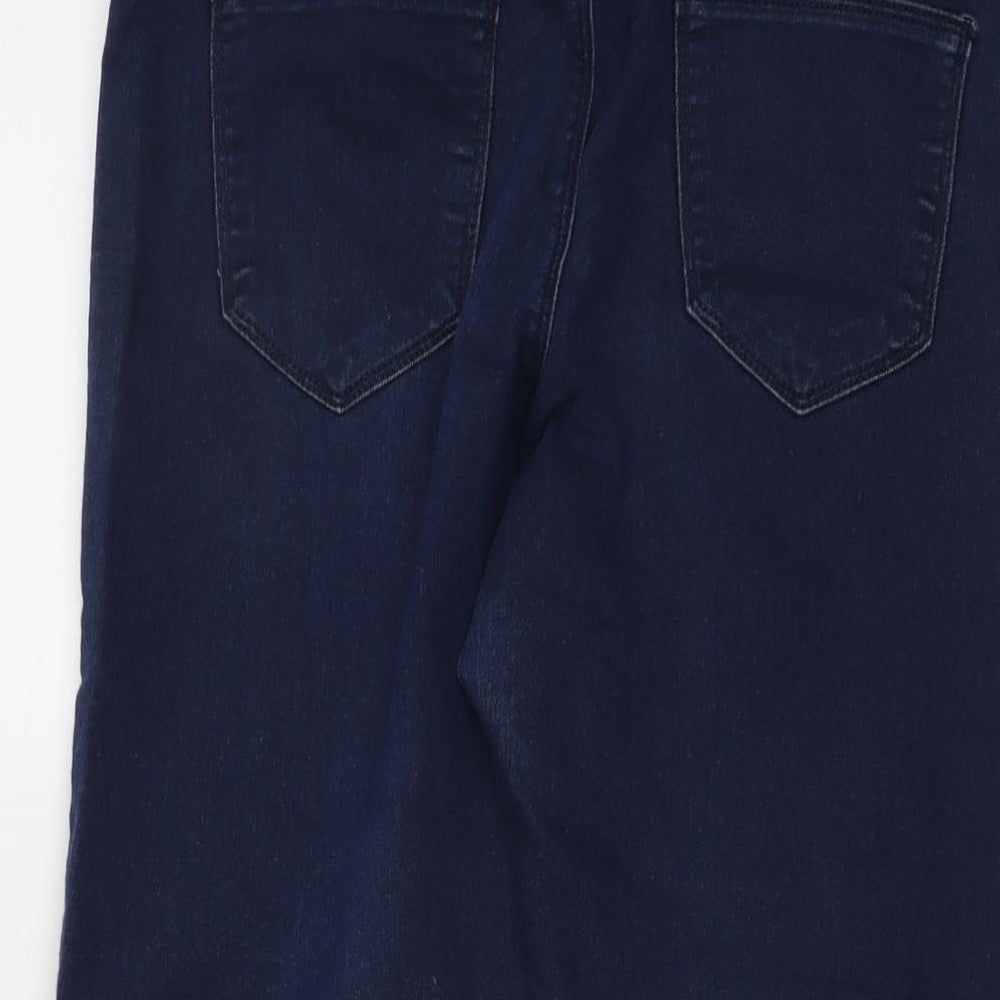 Marks and Spencer Womens Blue Cotton Straight Jeans Size 10 L23 in Regular Button