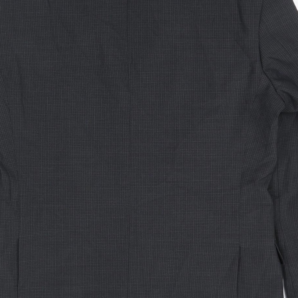Marks and Spencer Mens Grey Check Wool Jacket Suit Jacket Size 40 Regular