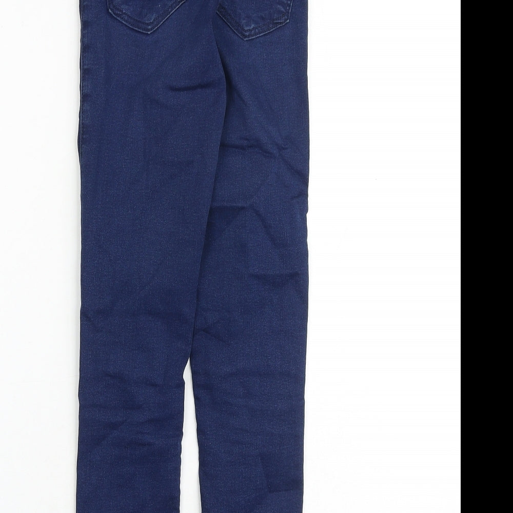 Topshop Womens Blue Cotton Skinny Jeans Size 24 in L28 in Regular Zip